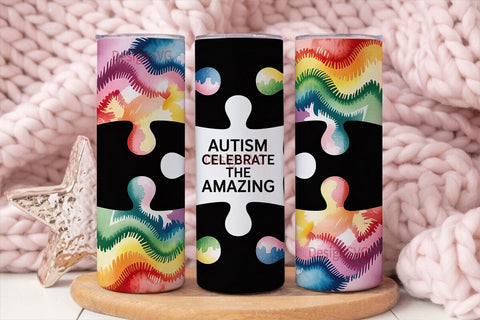 Autism Awareness 20oz Tumbler Wrap Sublimation DesignSVG 