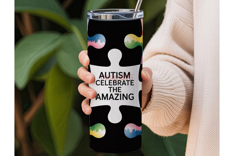 Autism Awareness 20oz Tumbler Wrap Sublimation DesignSVG 