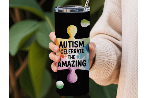 Autism Awareness 20oz Tumbler Wrap Sublimation DesignSVG 
