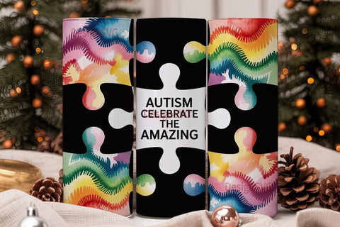 Autism Awareness 20oz Tumbler Wrap Sublimation DesignSVG 