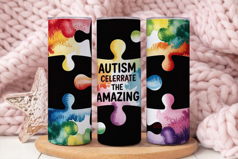 Autism Awareness 20oz Tumbler Wrap Sublimation DesignSVG 