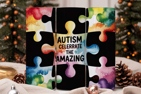 Autism Awareness 20oz Tumbler Wrap Sublimation DesignSVG 