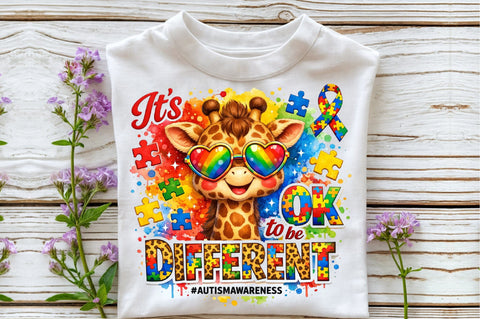 Autism Awareness Giraffe PNG Sublimation designartist 