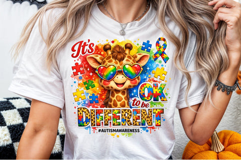 Autism Awareness Giraffe PNG Sublimation designartist 