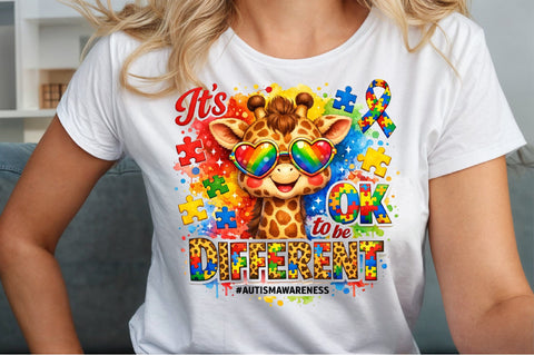 Autism Awareness Giraffe PNG Sublimation designartist 