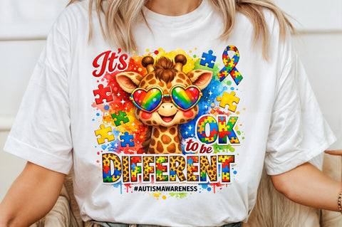 Autism Awareness Giraffe PNG Sublimation designartist 