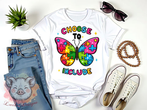 Autism Awareness Graphic, Choose To Include Design, Neurodiversity PNG, Colorful Puzzle Piece Art, Disability Awareness Download, Special Needs Sublimation, Inclusive Design Sublimation Lara' s Designs 