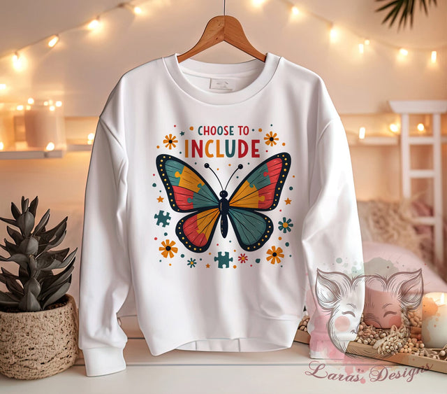 Autism Awareness Graphic, Choose To Include Design, Neurodiversity PNG, Colorful Puzzle Piece Art, Disability Awareness Download, Special Needs Sublimation, Inclusive Design Sublimation Lara' s Designs 