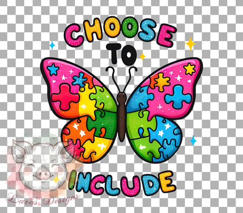 Autism Awareness Graphic, Choose To Include Design, Neurodiversity PNG, Colorful Puzzle Piece Art, Disability Awareness Download, Special Needs Sublimation, Inclusive Design Sublimation Lara' s Designs 