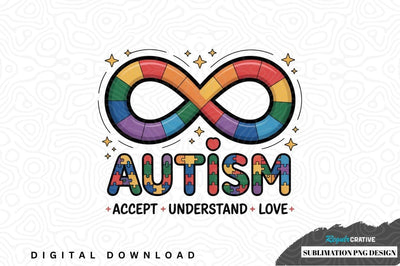 Autism awareness infinity puzzle design Sublimation Regulrcrative 