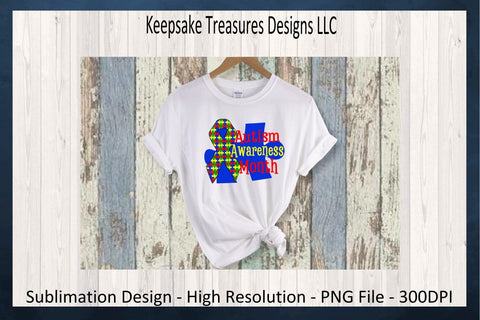 Autism Awareness Month Sublimation PNG, Autism Awareness Ribbon, Autism Awareness Mom Shirt, Autism PNG, Digital Download, Printable PNG Sublimation Keepsake Treasures Designs LLC. 