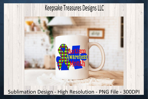 Autism Awareness Month Sublimation PNG, Autism Awareness Ribbon, Autism Awareness Mom Shirt, Autism PNG, Digital Download, Printable PNG Sublimation Keepsake Treasures Designs LLC. 