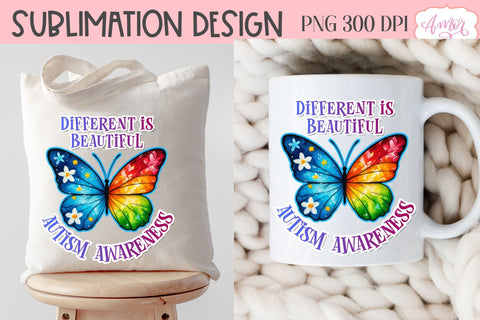 Autism Awareness PNG sublimation | Different is beautiful PNG Sublimation Amorclipart 