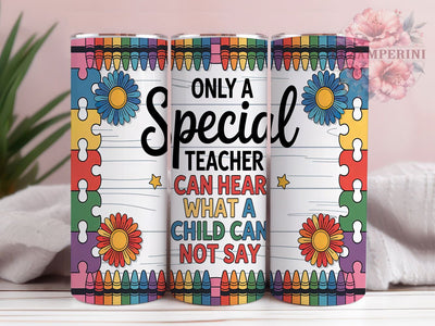 Autism Awareness Puzzle Teacher Tumbler, Special Ed Teacher Gift, Autism Awareness Cup, Puzzle Piece Tumbler, Teacher Appreciation Gift, 20oz Sublimation Wrap Sublimation Li Zamperini 