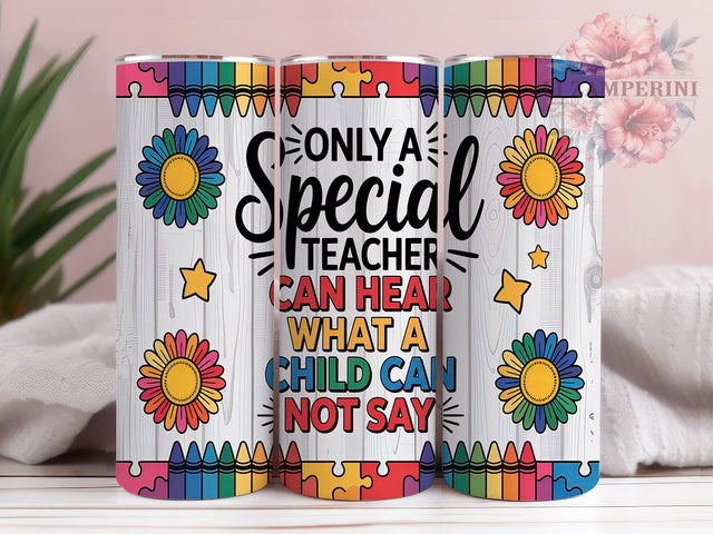 Autism Awareness Puzzle Teacher Tumbler, Special Ed Teacher Gift, Autism Awareness Cup, Puzzle Piece Tumbler, Teacher Appreciation Gift, 20oz Sublimation Wrap Sublimation Li Zamperini 