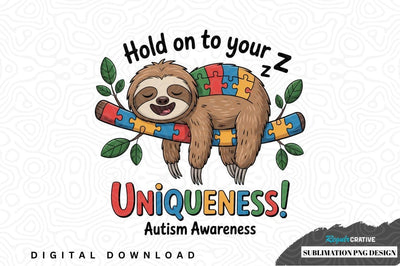 Autism awareness sloth sublimation png design Sublimation Regulrcrative 