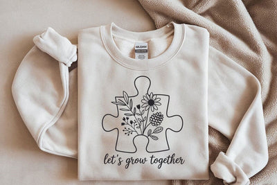 Autism Awareness svg, Lets grow together svg SVG DesignDestine 
