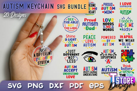 Autism Keychain Design | Autism Quotes SVG | Autism Awareness SVG SVG The T Store Design 