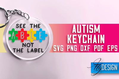 Autism Keychain SVG Design | Motivation Quotes Design | SVG File SVG Fly Design 