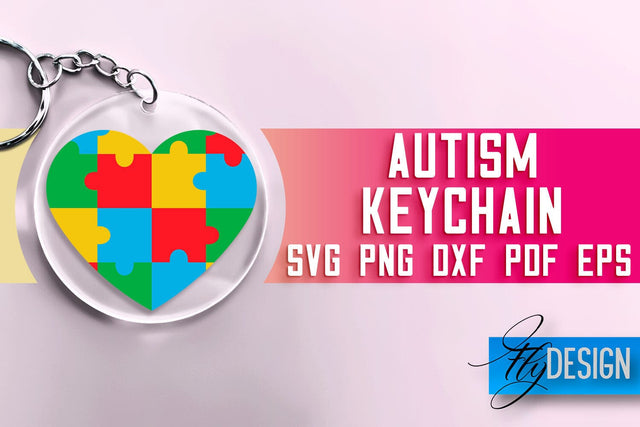 Autism Keychain SVG Design | Motivation Quotes Design | SVG File SVG Fly Design 