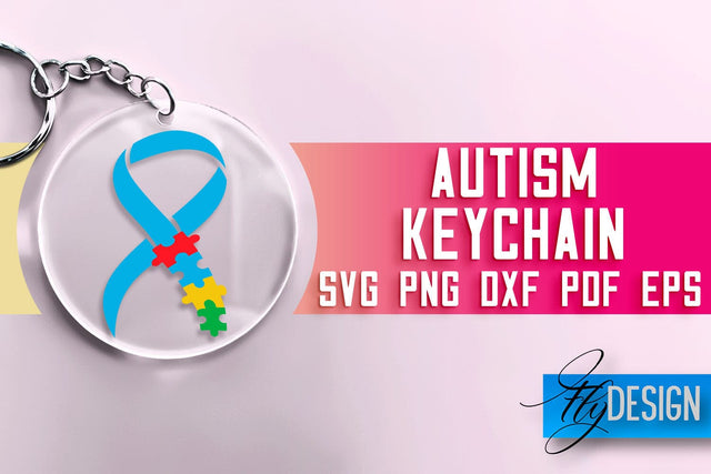 Autism Keychain SVG Design | Motivation Quotes Design | SVG File SVG Fly Design 