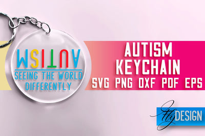 Autism Keychain SVG Design | Motivation Quotes Design | SVG File SVG Fly Design 