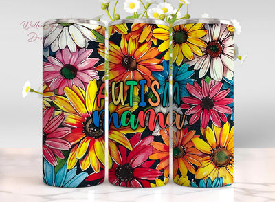 Autism Mama 20 oz Skinny Tumbler Sublimation Design Digital Download PNG Instant DIGITAL ONLY, Autism Awareness Tumbler Sublimation WillowSageDesign 