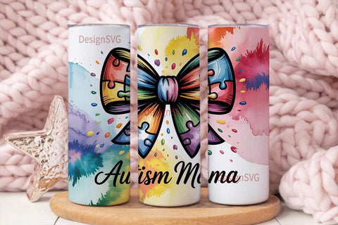 Autism Mama 20oz Tumbler Wrap Sublimation DesignSVG 
