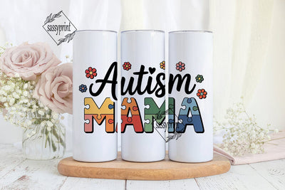 Autism Mama 20oz Tumbler Wrap Sublimation sassyprint 