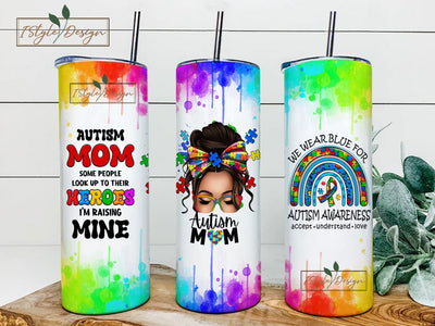 Autism mom 20 oz skinny tumbler png, Autism Awareness tumbler wrap png, Awareness 20 oz tumbler designs, tumbler png download Sublimation iStyleDesign 