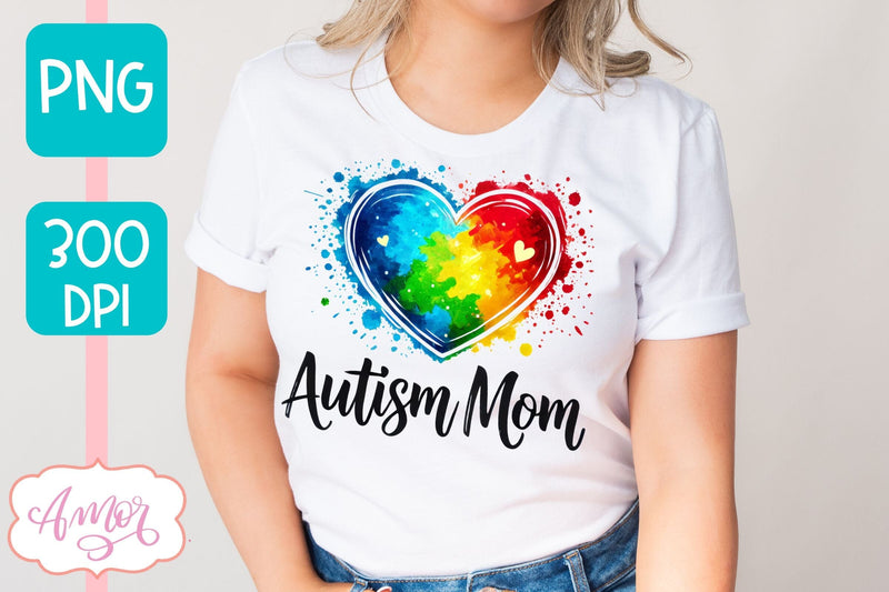 Autism Mom PNG sublimation | Autism support PNG Sublimation Amorclipart 