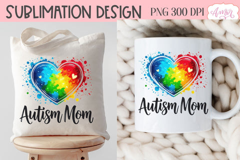 Autism Mom PNG sublimation | Autism support PNG Sublimation Amorclipart 