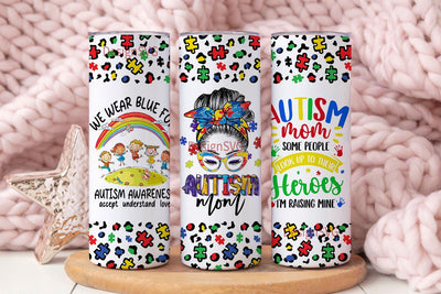 Autism mom tumbler wrap 20oz Skinny Tumbler Autism Wrap PNG, Autism Awareness, Tumbler Wrap Design, Awareness Tumbler, Rainbow Tumbler Wrap Sublimation DesignSVG 