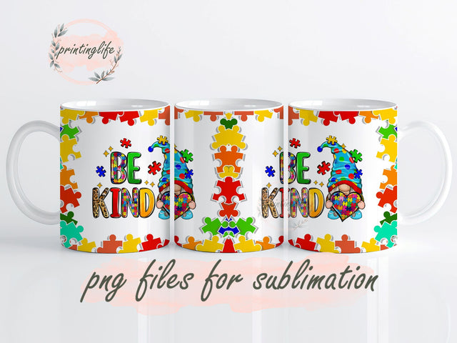 Autism Mug, Embrace Neurodiversity, Heart Rainbow Puzzle Mug Wrap Design, Instant Digital Design Download Mug Wrap Design, Mug Design PNG Sublimation PrintingLife 