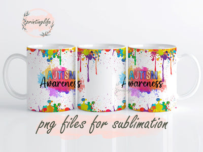 Autism Mug, Embrace Neurodiversity, Heart Rainbow Puzzle Mug Wrap Design, Instant Digital Design Download Mug Wrap Design, Mug Design PNG Sublimation PrintingLife 