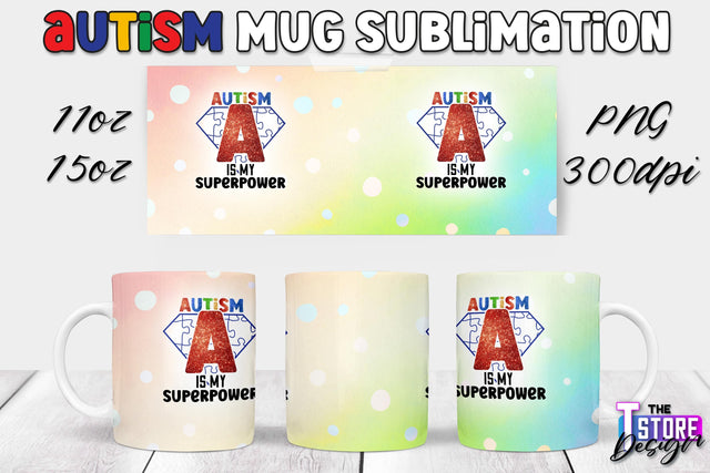 Autism Mug Sublimation | 11 oz 15 oz Mug | PNG File Sublimation The T Store Design 