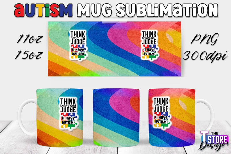 Autism Mug Sublimation | 11 oz 15 oz Mug | PNG File Sublimation The T Store Design 