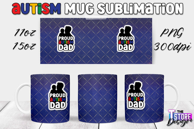 Autism Mug Sublimation | 11 oz 15 oz Mug | PNG File Sublimation The T Store Design 