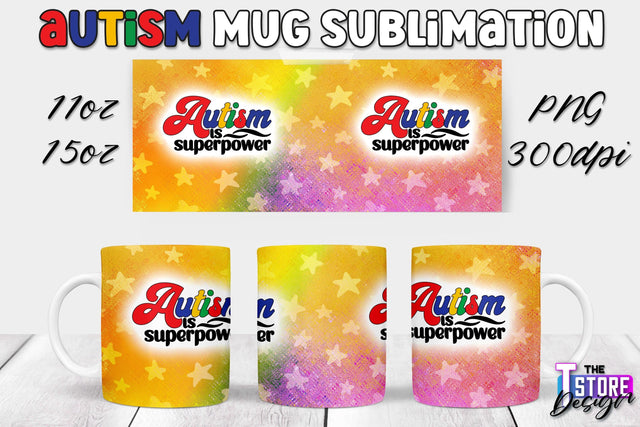 Autism Mug Sublimation | 11 oz 15 oz Mug | PNG File Sublimation The T Store Design 