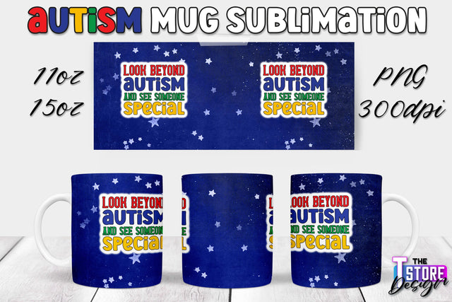Autism Mug Sublimation | 11 oz 15 oz Mug | PNG File Sublimation The T Store Design 