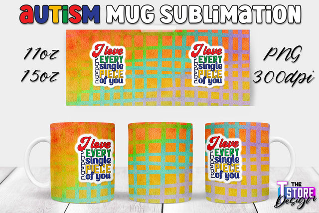 Autism Mug Sublimation | 11 oz 15 oz Mug | PNG File Sublimation The T Store Design 