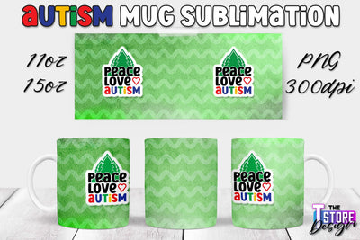 Autism Mug Sublimation | 11 oz 15 oz Mug | PNG File Sublimation The T Store Design 
