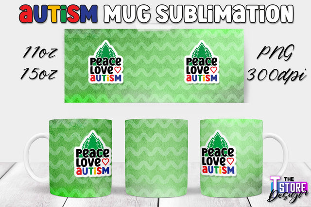 Autism Mug Sublimation | 11 oz 15 oz Mug | PNG File Sublimation The T Store Design 