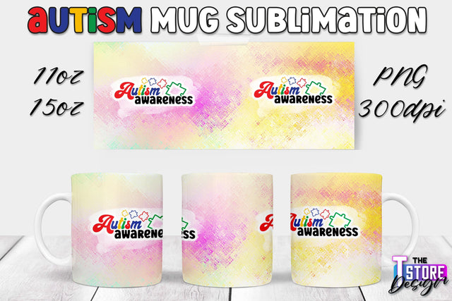 Autism Mug Sublimation | 11 oz 15 oz Mug | PNG File Sublimation The T Store Design 