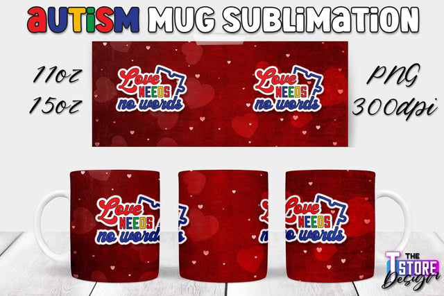 Autism Mug Sublimation | 11 oz 15 oz Mug | PNG File Sublimation The T Store Design 