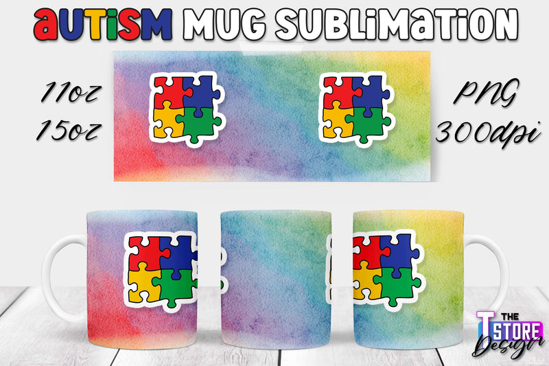 Autism Mug Sublimation | 11 oz 15 oz Mug | PNG File Sublimation The T Store Design 