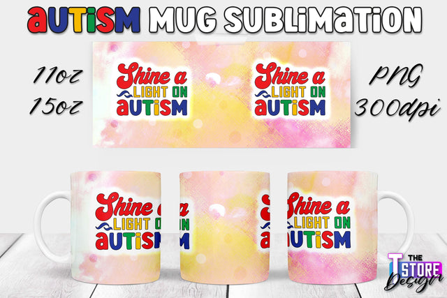 Autism Mug Sublimation | 11 oz 15 oz Mug | PNG File Sublimation The T Store Design 