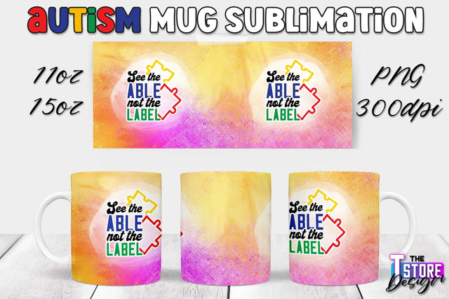 Autism Mug Sublimation | 11 oz 15 oz Mug | PNG File Sublimation The T Store Design 