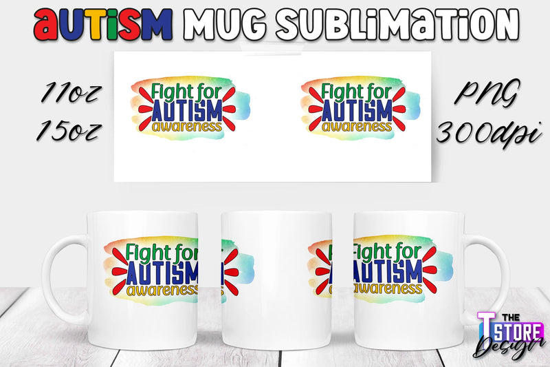 Autism Mug Sublimation | 11 oz 15 oz Mug | PNG File Sublimation The T Store Design 