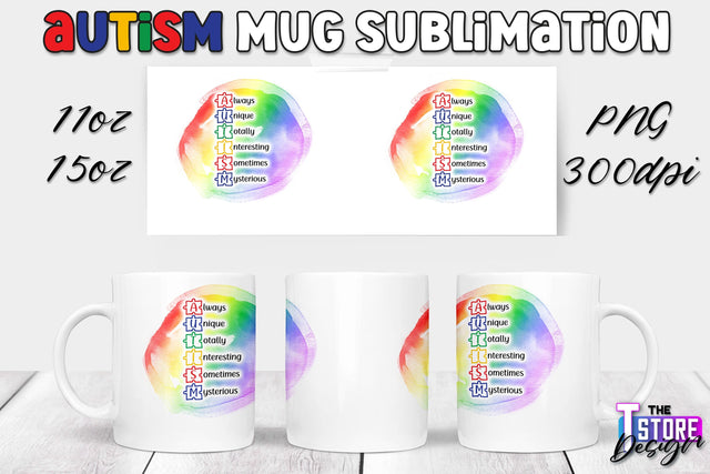 Autism Mug Sublimation | 11 oz 15 oz Mug | PNG File Sublimation The T Store Design 